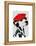 Dalmatian with Red Beret-Fab Funky-Framed Stretched Canvas