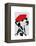 Dalmatian with Red Beret-Fab Funky-Framed Stretched Canvas