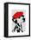 Dalmatian with Red Beret-Fab Funky-Framed Stretched Canvas