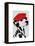 Dalmatian with Red Beret-Fab Funky-Framed Stretched Canvas