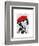 Dalmatian with Red Beret-Fab Funky-Framed Art Print