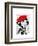 Dalmatian with Red Beret-Fab Funky-Framed Art Print