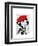 Dalmatian with Red Beret-Fab Funky-Framed Art Print