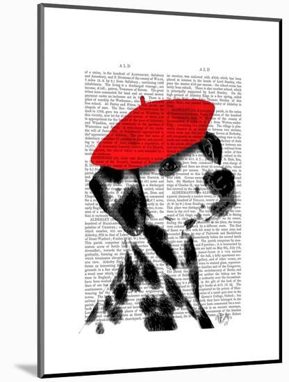 Dalmatian with Red Beret-Fab Funky-Mounted Art Print