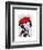 Dalmatian with Red Beret-Fab Funky-Framed Art Print