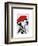 Dalmatian with Red Beret-Fab Funky-Framed Art Print