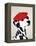 Dalmatian with Red Beret-Fab Funky-Framed Stretched Canvas