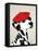 Dalmatian with Red Beret-Fab Funky-Framed Stretched Canvas