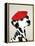 Dalmatian with Red Beret-Fab Funky-Framed Stretched Canvas