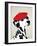 Dalmatian with Red Beret-Fab Funky-Framed Art Print