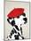 Dalmatian with Red Beret-Fab Funky-Mounted Art Print