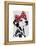 Dalmatian with Red Bow-Fab Funky-Framed Stretched Canvas