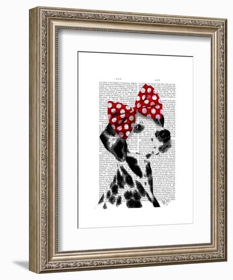 Dalmatian with Red Bow-Fab Funky-Framed Art Print