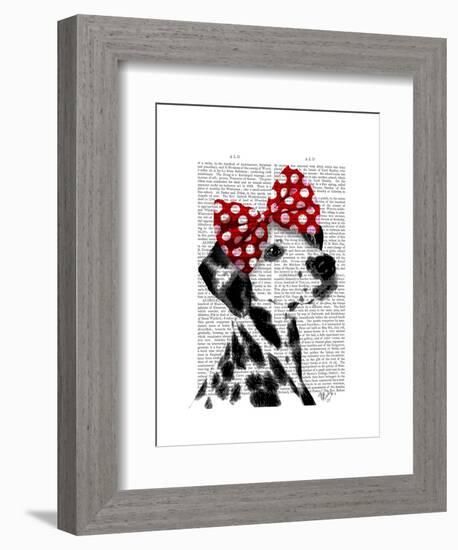 Dalmatian with Red Bow-Fab Funky-Framed Art Print