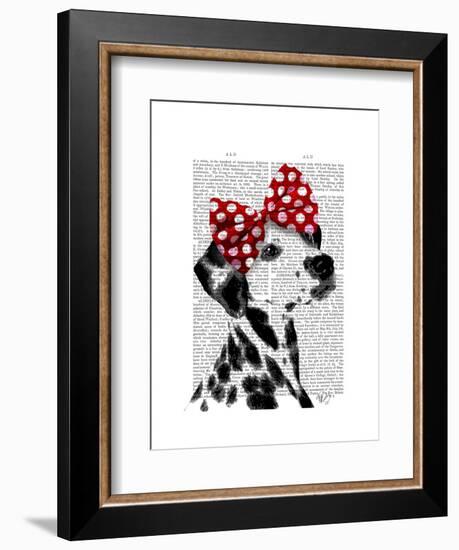 Dalmatian with Red Bow-Fab Funky-Framed Art Print