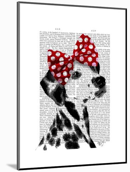 Dalmatian with Red Bow-Fab Funky-Mounted Art Print