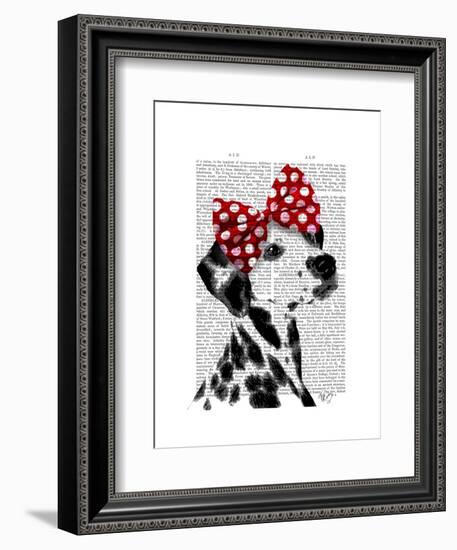 Dalmatian with Red Bow-Fab Funky-Framed Art Print