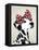 Dalmatian with Red Bow-Fab Funky-Framed Stretched Canvas