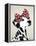 Dalmatian with Red Bow-Fab Funky-Framed Stretched Canvas