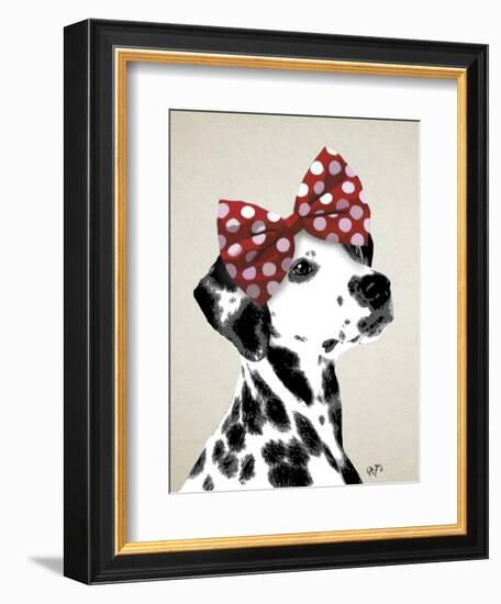 Dalmatian with Red Bow-Fab Funky-Framed Art Print