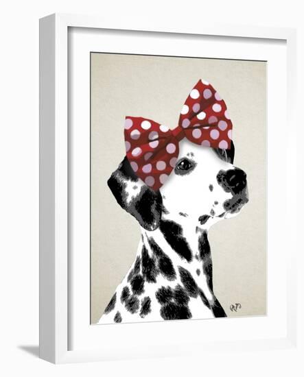 Dalmatian with Red Bow-Fab Funky-Framed Art Print