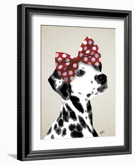 Dalmatian with Red Bow-Fab Funky-Framed Art Print