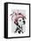 Dalmatian with Red Fascinator-Fab Funky-Framed Stretched Canvas