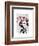 Dalmatian with Red Fascinator-Fab Funky-Framed Art Print