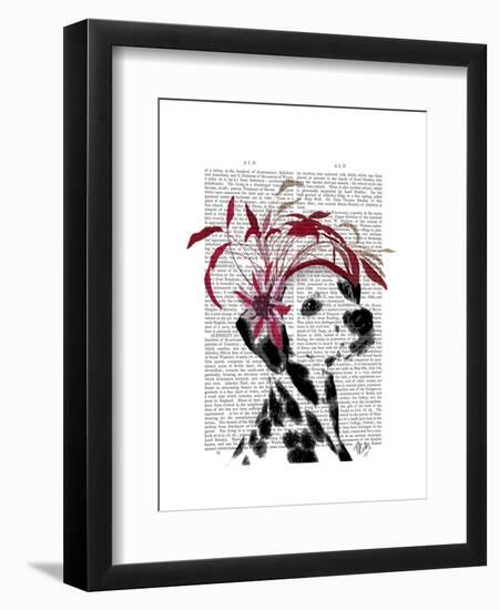 Dalmatian with Red Fascinator-Fab Funky-Framed Art Print