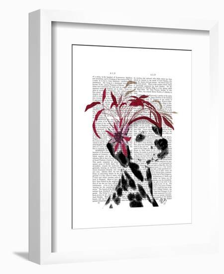 Dalmatian with Red Fascinator-Fab Funky-Framed Art Print