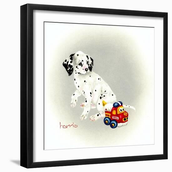Dalmation 1 - Puppy Truck-Peggy Harris-Framed Giclee Print