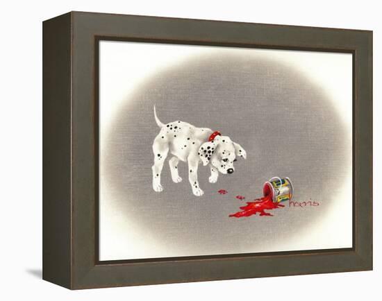 Dalmation 6- Caught Red Pawed-Peggy Harris-Framed Premier Image Canvas