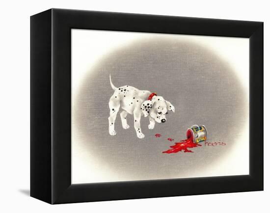 Dalmation 6- Caught Red Pawed-Peggy Harris-Framed Premier Image Canvas