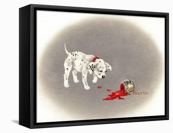 Dalmation 6- Caught Red Pawed-Peggy Harris-Framed Premier Image Canvas