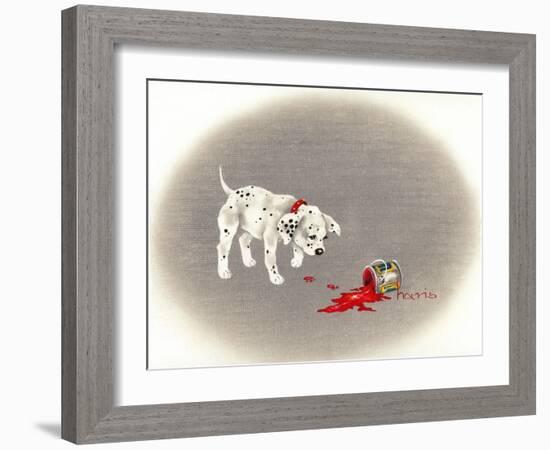 Dalmation 6- Caught Red Pawed-Peggy Harris-Framed Giclee Print