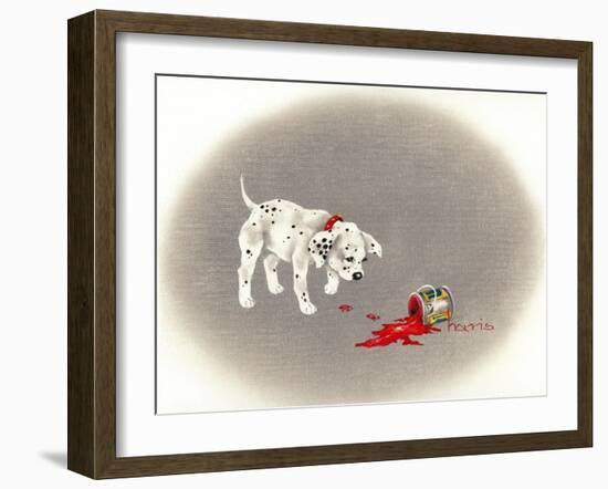 Dalmation 6- Caught Red Pawed-Peggy Harris-Framed Giclee Print