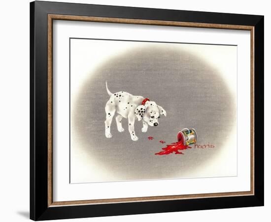 Dalmation 6- Caught Red Pawed-Peggy Harris-Framed Giclee Print