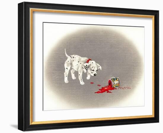 Dalmation 6- Caught Red Pawed-Peggy Harris-Framed Giclee Print