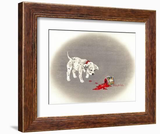 Dalmation 6- Caught Red Pawed-Peggy Harris-Framed Giclee Print