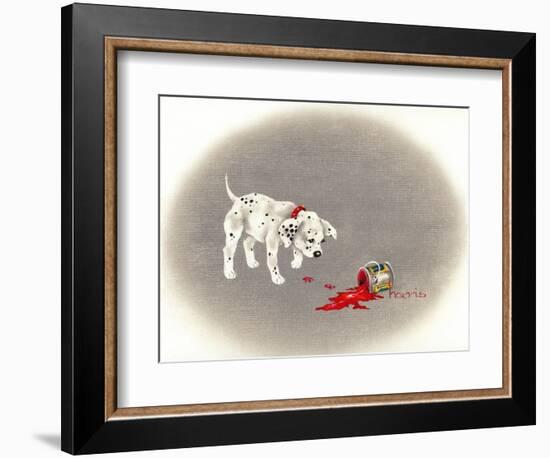 Dalmation 6- Caught Red Pawed-Peggy Harris-Framed Giclee Print