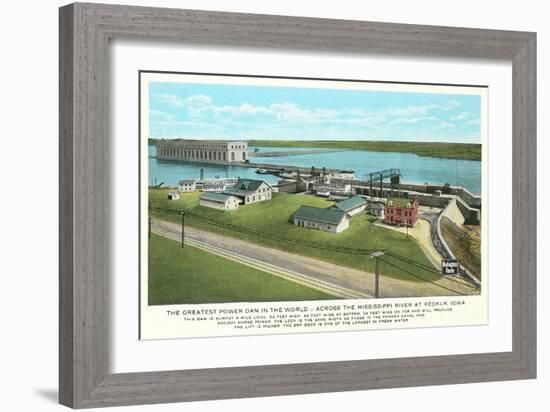 Dam at Keokuk-null-Framed Art Print