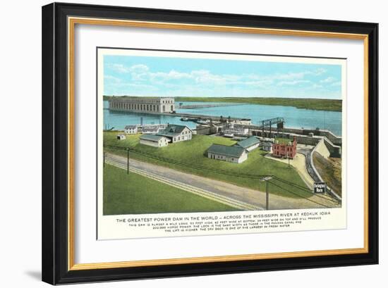 Dam at Keokuk-null-Framed Art Print