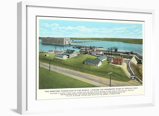 Dam at Keokuk-null-Framed Art Print