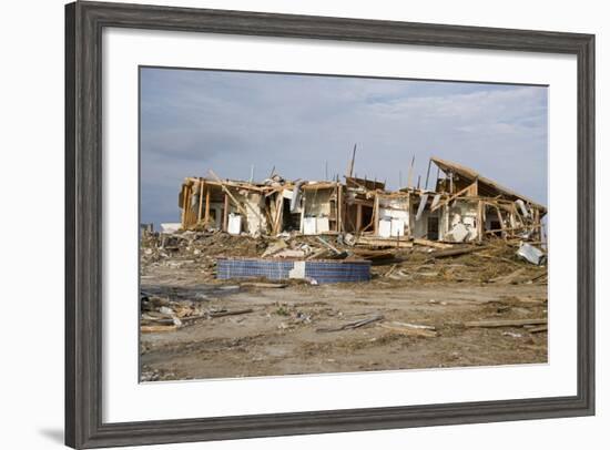 Damage Caused to Houses by Hurricane Katrina-John Cancalosi-Framed Photographic Print