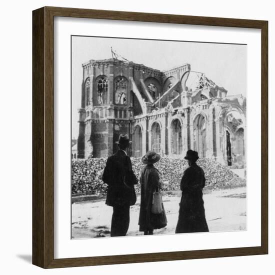 Damage to the Church of Notre Dame, Armentières, France, World War I, C1914-C1918-Nightingale & Co-Framed Giclee Print