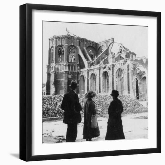 Damage to the Church of Notre Dame, Armentières, France, World War I, C1914-C1918-Nightingale & Co-Framed Giclee Print