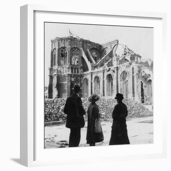 Damage to the Church of Notre Dame, Armentières, France, World War I, C1914-C1918-Nightingale & Co-Framed Giclee Print