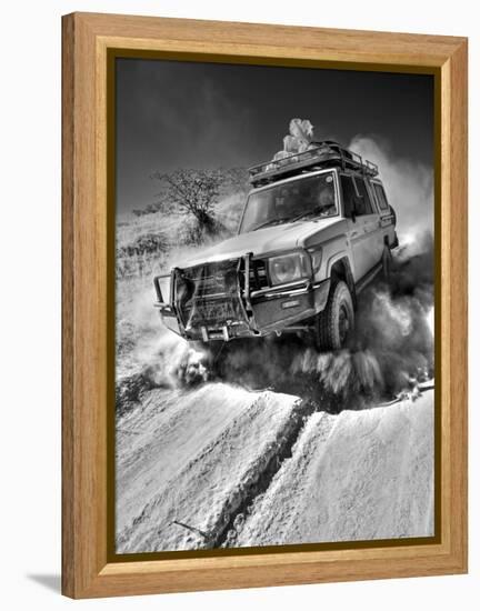 Damaraland, Four Wheel Drive Vehicles are the Best Means of Travel in Desert Environment, Namibia-Mark Hannaford-Framed Premier Image Canvas