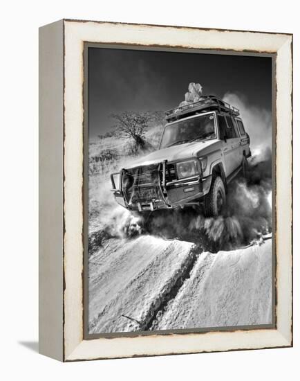 Damaraland, Four Wheel Drive Vehicles are the Best Means of Travel in Desert Environment, Namibia-Mark Hannaford-Framed Premier Image Canvas