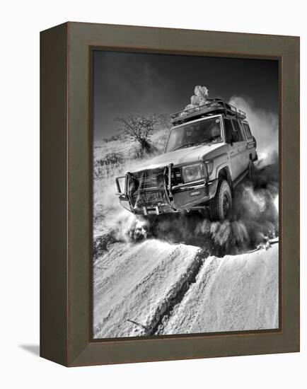 Damaraland, Four Wheel Drive Vehicles are the Best Means of Travel in Desert Environment, Namibia-Mark Hannaford-Framed Premier Image Canvas